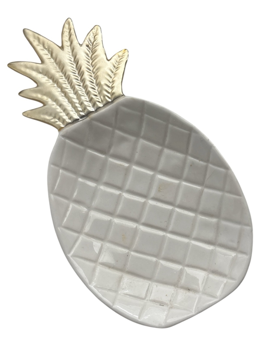 Gold & White Pineapple Tray - Decorative Home Dining Platter